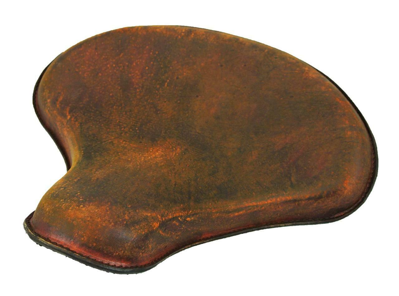 2017-2020 Triumph Bobber 15x14" 201 Brown Distressed Leather Solo Tractor Seat - Mother Road Customs