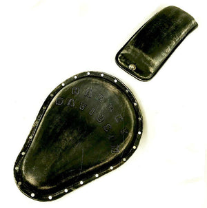 Spring Solo Seat Sportster Harley Tooled Blk Dist Rivets Pad Chopper Bobber Dyna