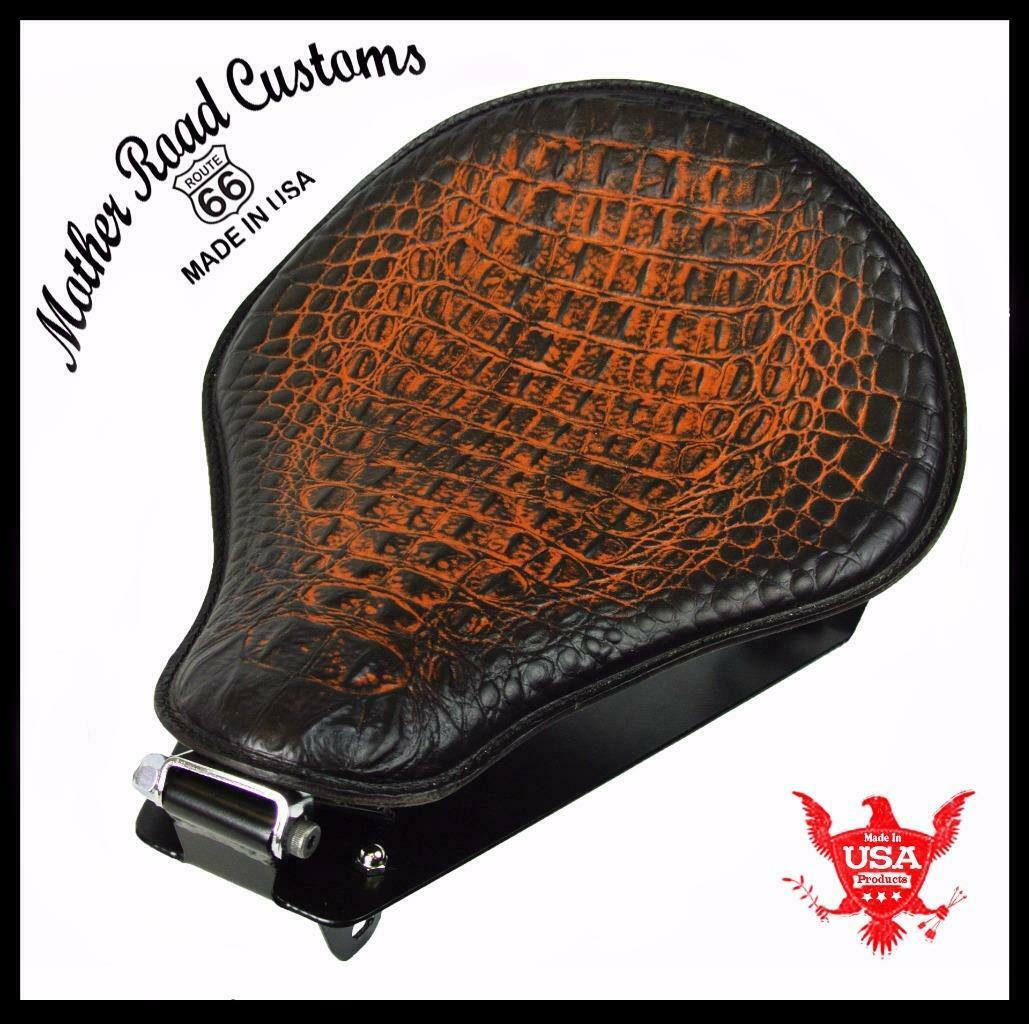 2014-2025 Yamaha Bolt  Spring Seat Conversion Kit  Ant Brn Alligator Leatherbcs