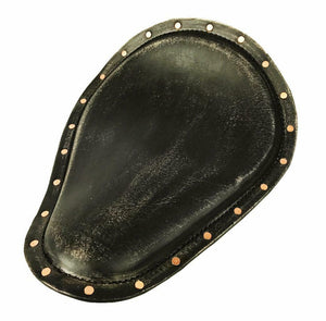 Spring Solo Seat Harley Sportster Chopper 11x14 Black Dist Leather Copper Rivets