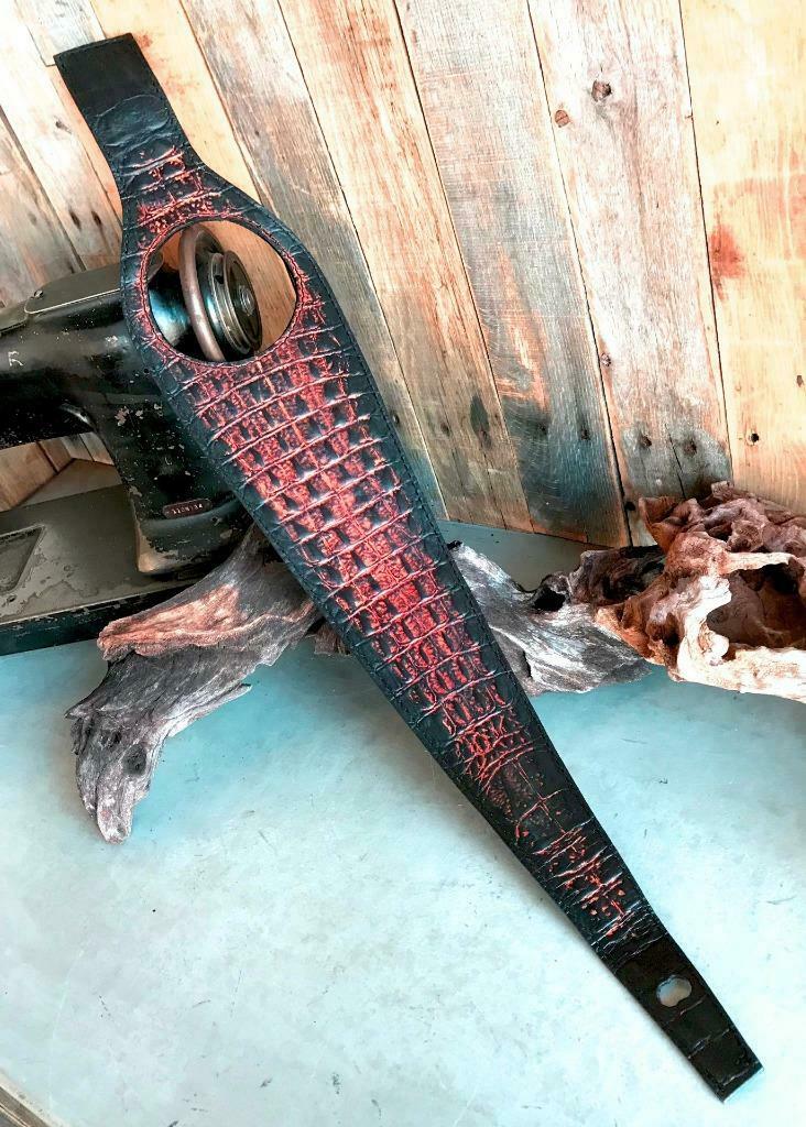 2015-2024 Indian Scout & Bobber Tank Bib Ant Red Alligator Leather All Models MRC