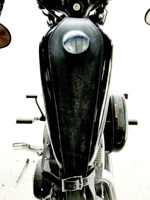 Tank Bib 2004-2020 Harley Sportster Black Distressed Leather Fits All Models MRC - Mother Road Customs