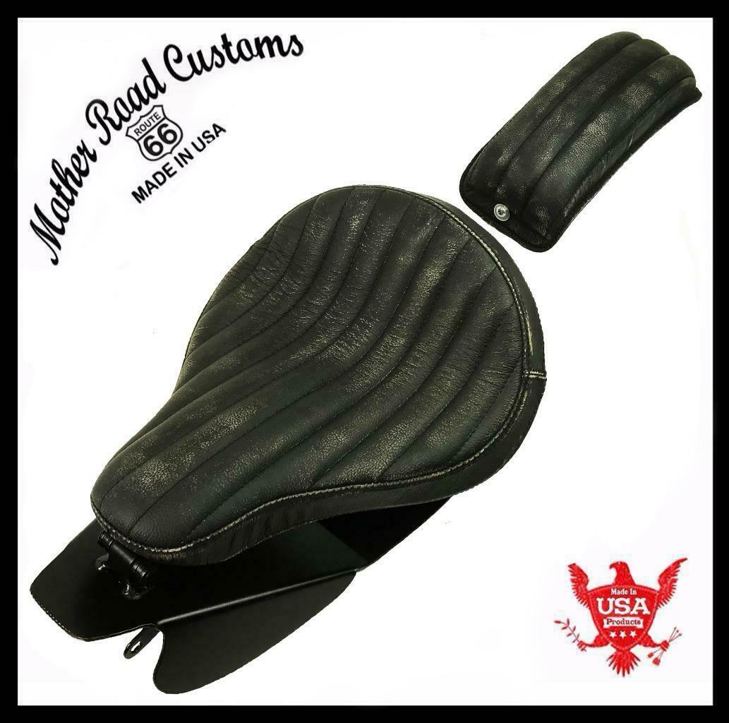 2006-2017 Harley Dyna Leather Spring Seat P-Pad Mounting Kit Black Dist Tuck bs - Mother Road Customs