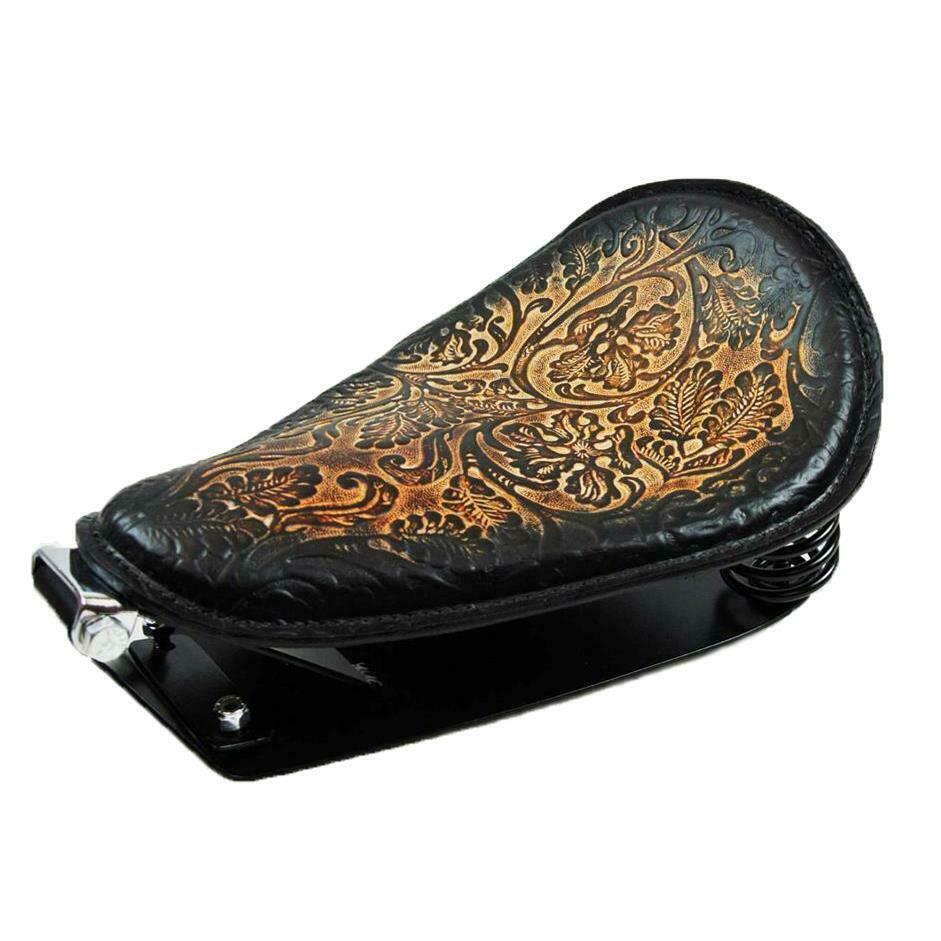 1982-2003 Harley Sportster Spring Seat Ant Brn Nat Oak Leaf Mounting Kit USA bcs - Mother Road Customs