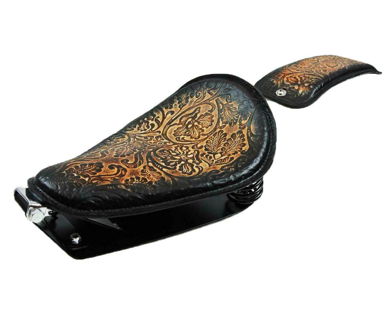 1982-2003 Harley Sportster Spring Seat light Ant Brn Oak Mounting Kit P-Pad bcs - Mother Road Customs