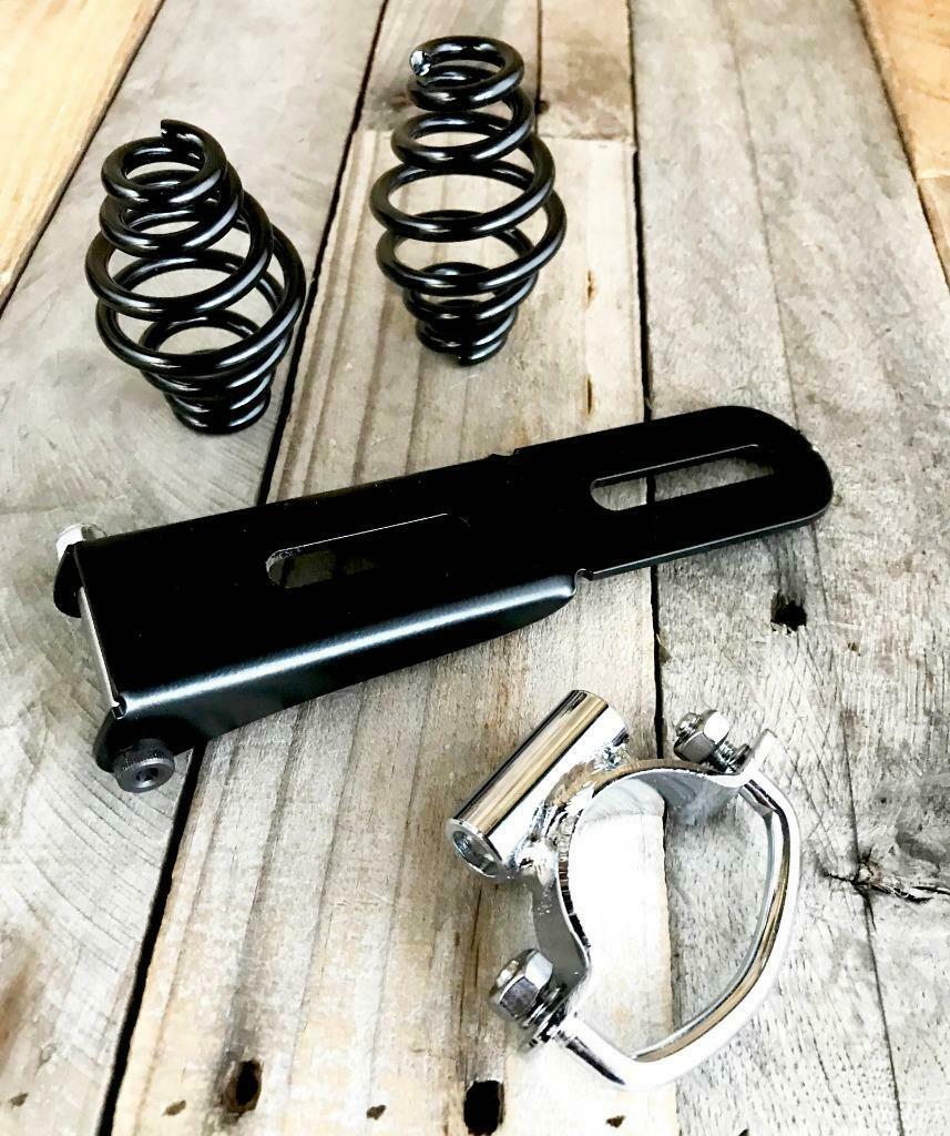 Bolt On Spring Seat Mounting Hinge Hardware Harley Chopper Black 3" Springs MRC - Mother Road Customs