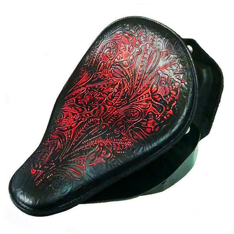 2000-2017 Harley Softail Spring Seat Conversion Mounting Kit Brown Tooled pc cs - Mother Road Customs