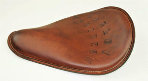 Seat Spring Solo Chopper Harley Davidson Sportster Brown Hand Tooled Leather - Mother Road Customs
