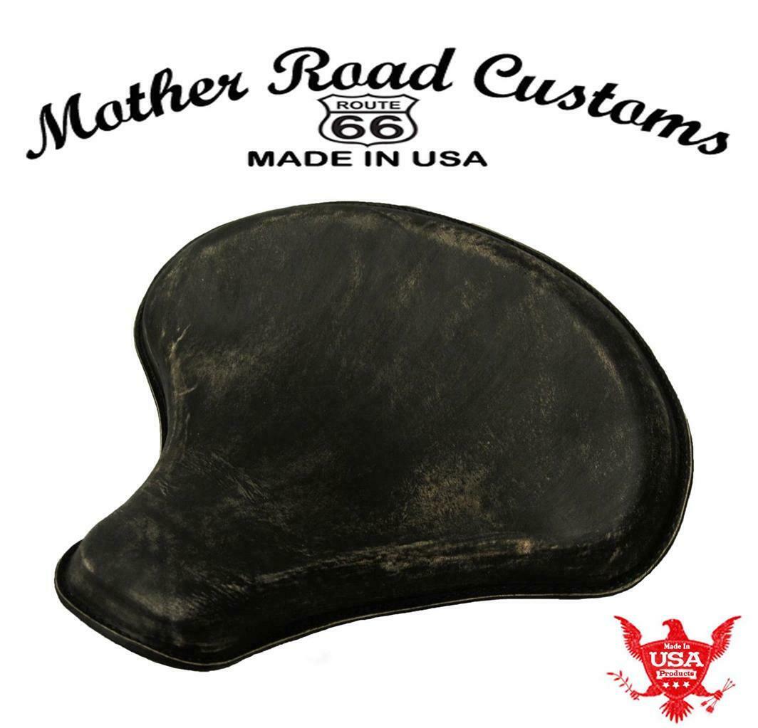 Spring Solo Tractor Seat Chopper Bobber Harley Sportste 15x14" Black Ds Leather - Mother Road Customs