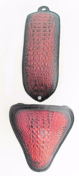 2007-2009 Harley Sportster Seat Conversion Kit P-Pad Antique Red Alligator ccs - Mother Road Customs