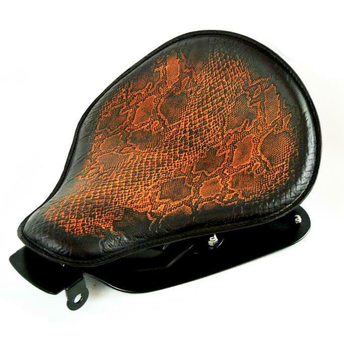 2004-2006 Sportster Harley Spring Seat Conversion Kit Ant Brn Snake Python  ccs - Mother Road Customs