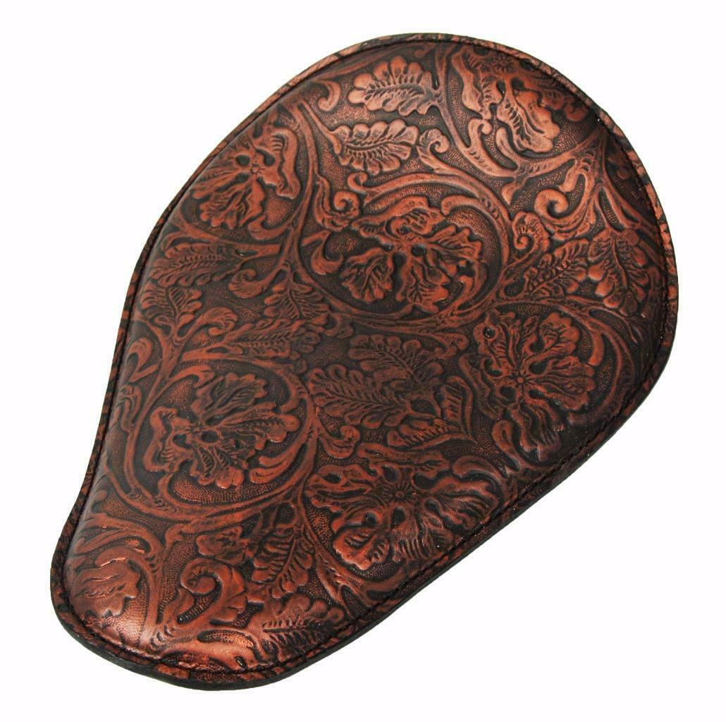 Spring Solo Seat Chopper Bobber Harley Sportster Honda Copper Black Oak Leaf