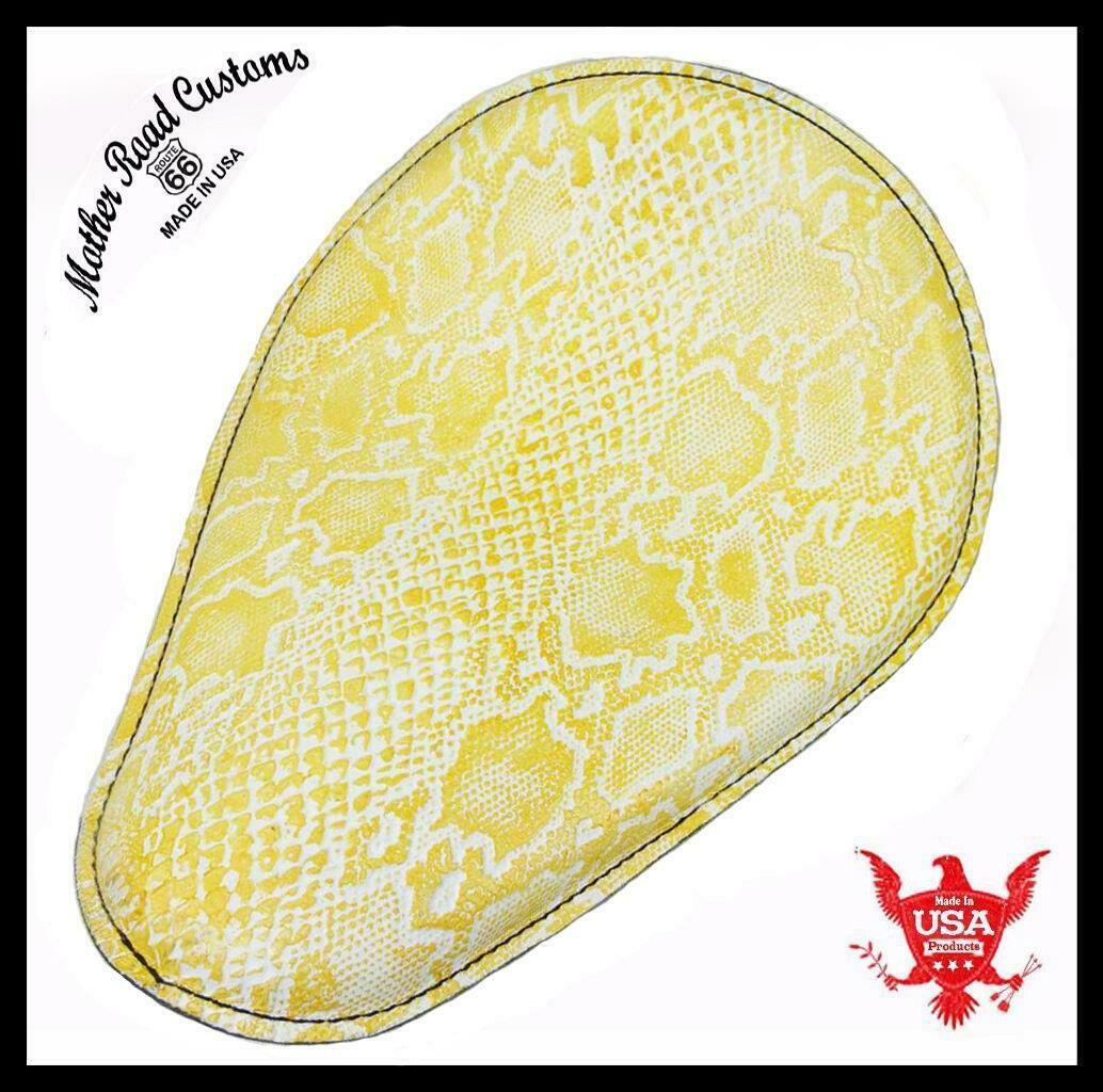 Seat Spring Chopper Harley Sportster Nightster 48 Leather Albino Snake Python - Mother Road Customs