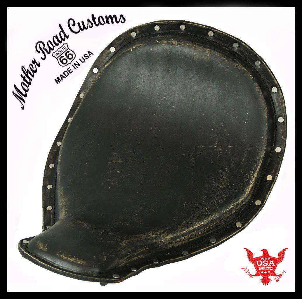 2010-2020 Harley Sportster On The Frame High Back Blk Dist Leather S Rivets Seat - Mother Road Customs