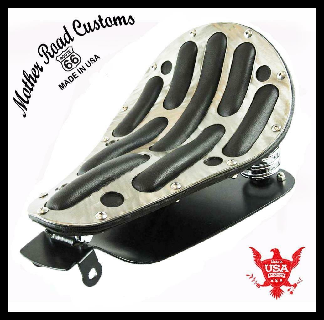 2010-2020 Harley Sportster Seat  Easy Rider Steel Powder Coat Black  Leather cc - Mother Road Customs