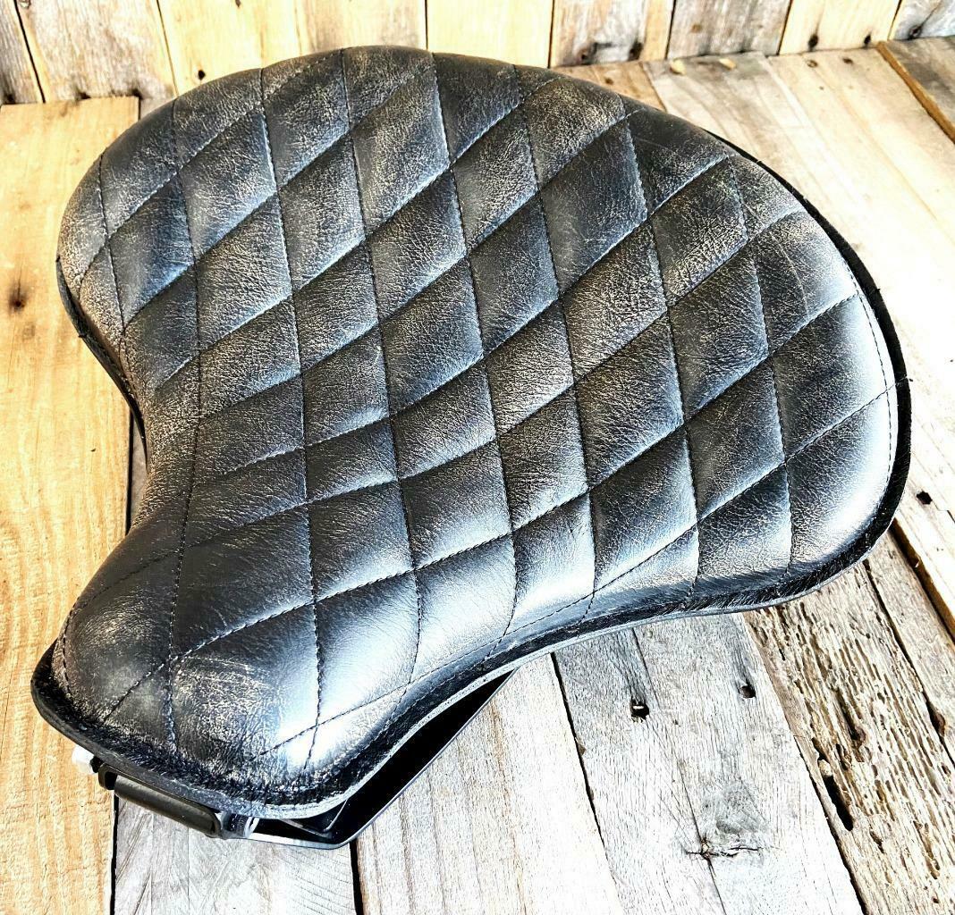 1982-2003 Harley Sportster Tractor Leather Spring Seat  Mounting Kit 15x14 Blk D