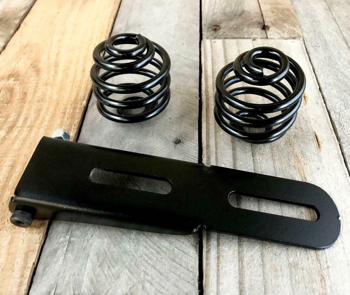 Bolt On Spring Seat Mounting Hinge Hardware Harley Chopper  Black 2" Springs - Mother Road Customs