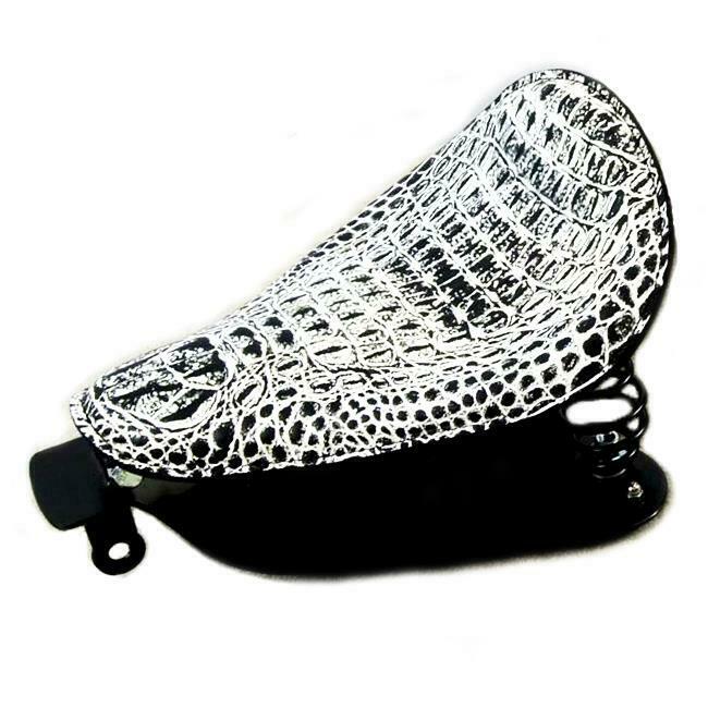 2010-2020 Harley Sportster Seat 10x13" Black White Alligator Mounting Kit bc - Mother Road Customs