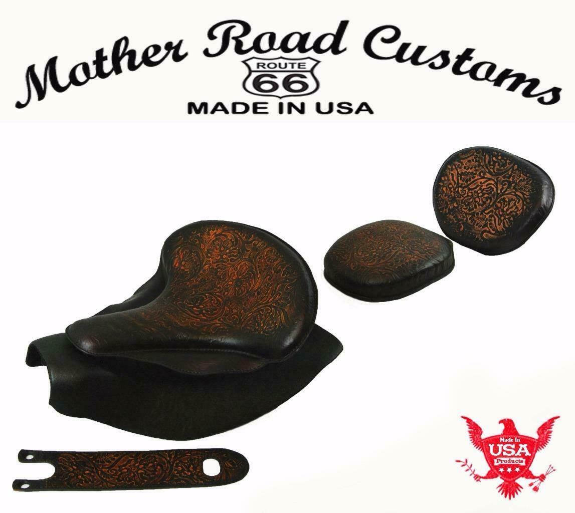 2014-2021 Indian Chief Spring Seat Mounting Kit Pad Back Rest Bib Ant Brn Oak L bs