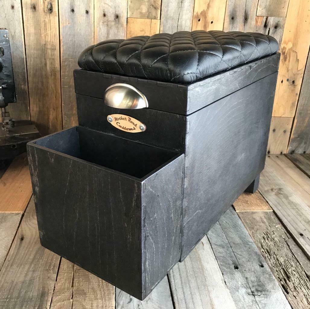 2015-2020 Ford Transit 150 250 350 Console Storage Diamond Pleated Leather Top - Mother Road Customs