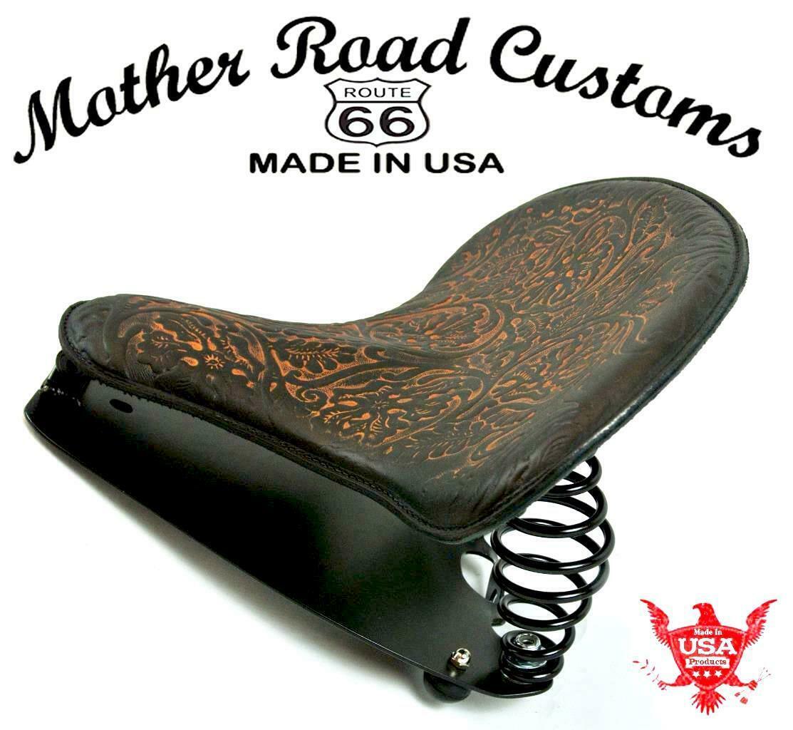 2015-2020 Indian Scout & Bobber Spring Tractor Seat Ant Brown Oak Leaf Kit bc - Mother Road Customs
