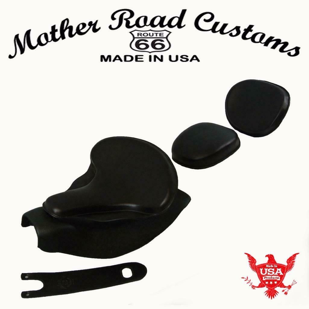 2014-2021 Indian Chief Black Leather Spring Seat Mounting Kit Pad Back Rest Bib bs