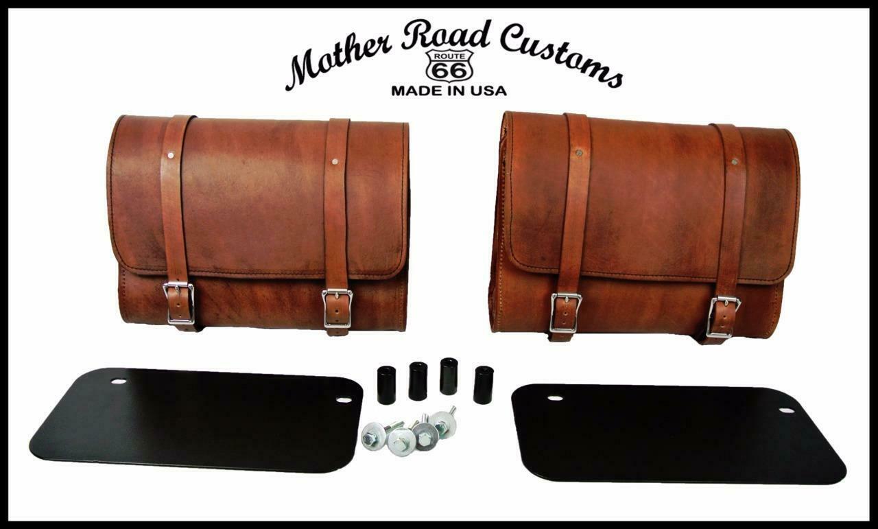 2015-2020 Indian Scout Brown Saddle Bags With Mounting Hardware Leather USA MRC - Mother Road Customs