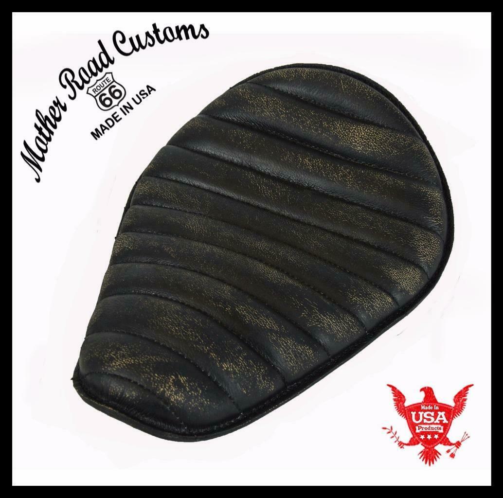Spring Seat Chopper Harley Sportster Bobber 10x13 DistTuck Leather Vintage Frame