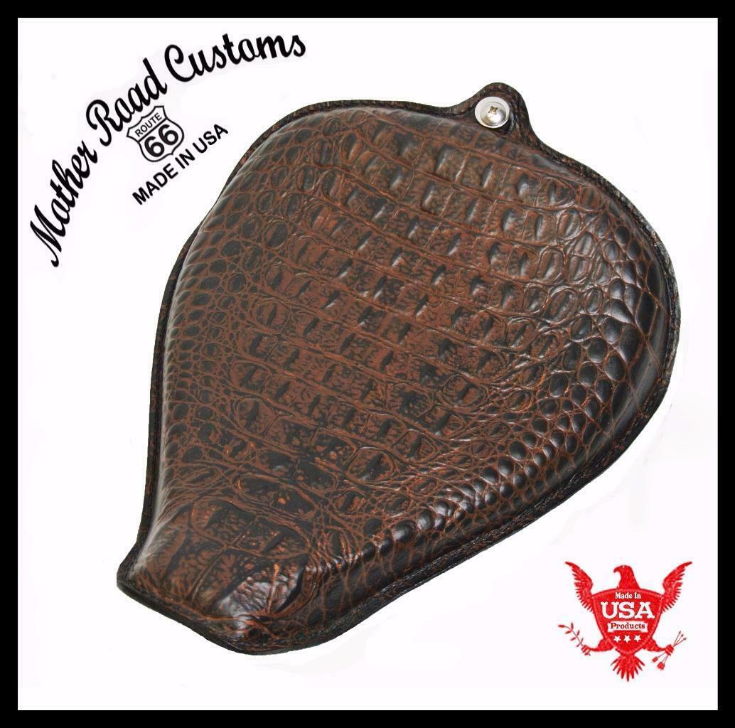 2010-2022 Sportster Harley On The Frame Seat Antique Chocolate Alligator