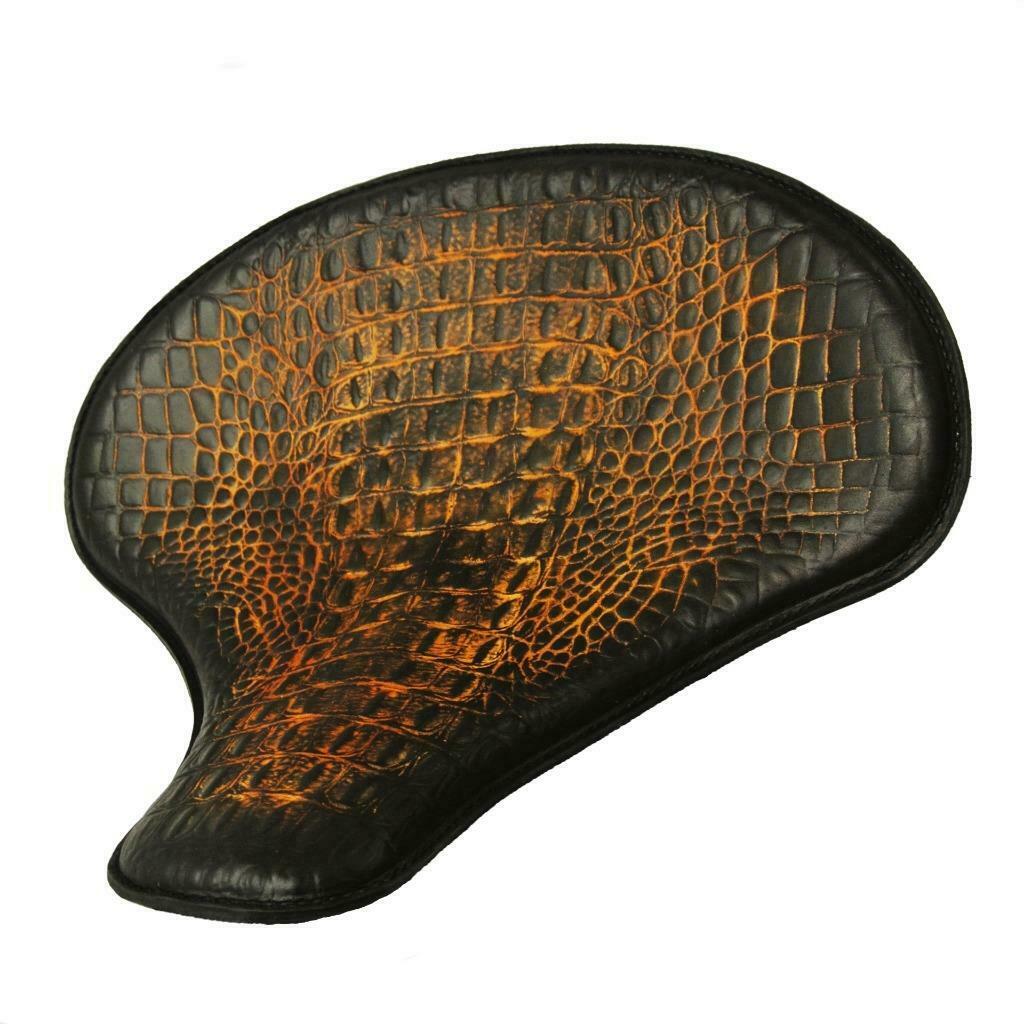 Spring Solo Seat Chopper Bobber Harley Sportster 15x14"  Tractor BrnGat Leather
