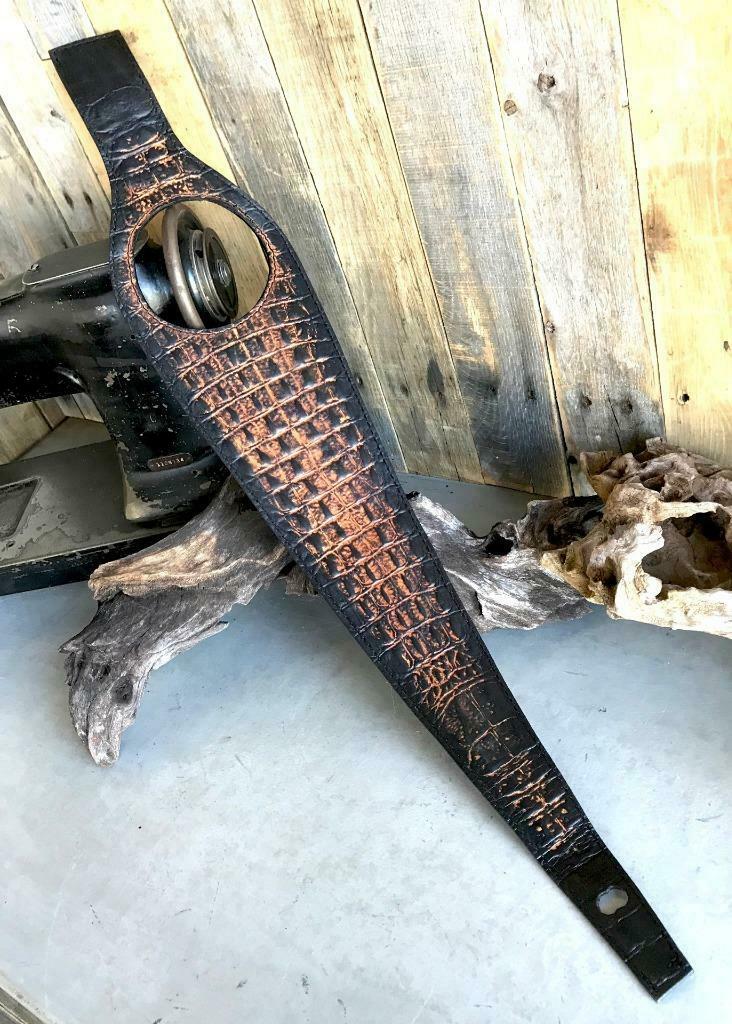 2015-2020 Indian Scout & Bobber Tan Bib Ant Brn Alligator Leather All Models MRC - Mother Road Customs