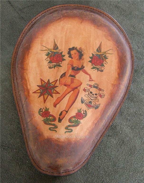 Seat Chopper Bobber Sportster Tattoo fit Frame of Harley USA Mother Road Customs - Mother Road Customs