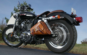 2000-2024 Harley Softail Saddle Bag Black Leather Stainless Steel Chopper  MRC