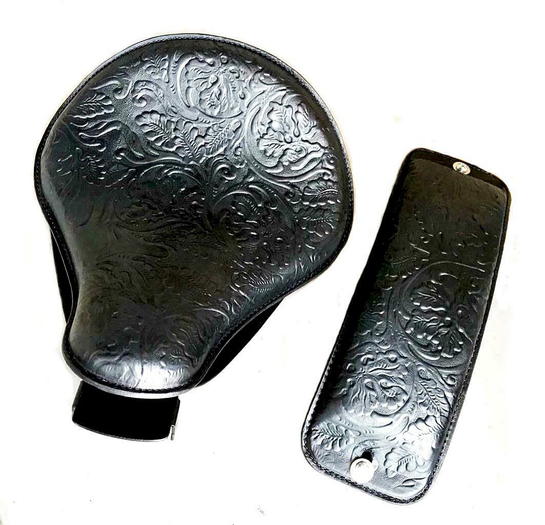 2010-2020 Harley Sportster Seat 12x13" BlkOakLeaf Spring Pad Mounting Kit bc - Mother Road Customs