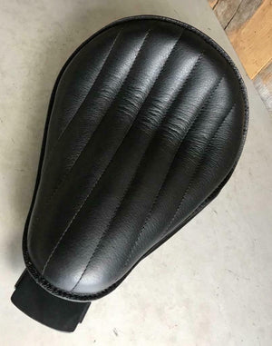 2010-2020 Harley Sportster Spring Solo Seat 10x13" Tuck Roll Leather Bobber bc - Mother Road Customs