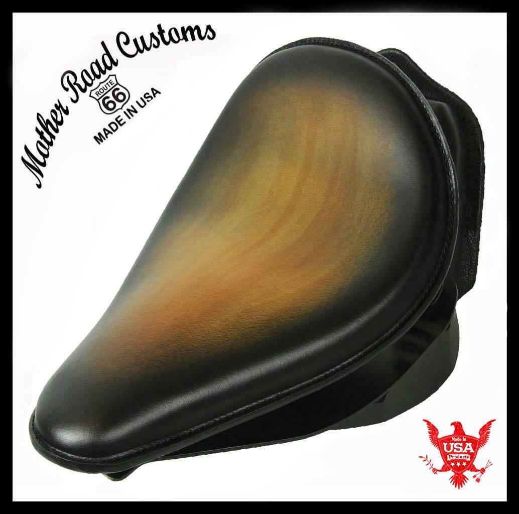 2000-2017 Harley Softail Spring Solo Seat Mounting Kit  Black Tan Leather bs - Mother Road Customs