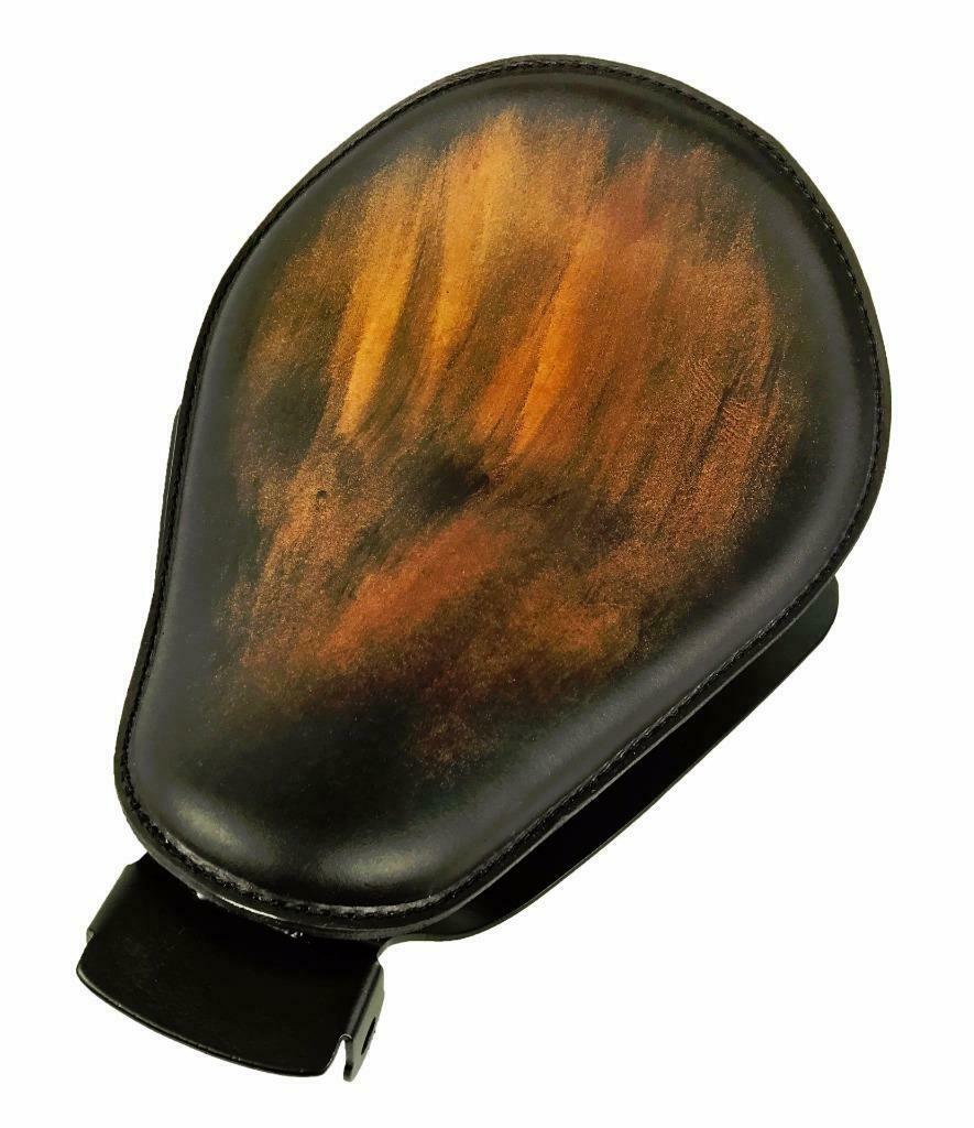 2010-2022 Sportster Harley Seat Spring Smooth Ant Brn Leather Solo Mount Kit bcs