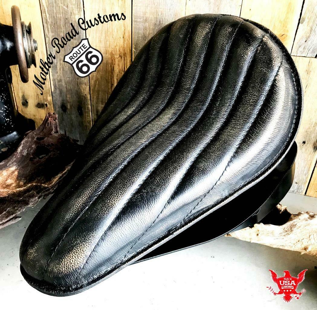 2000-2017 Harley Softail Spring Solo Seat Mounting Kit Black Dist Tuck Leather b - Mother Road Customs