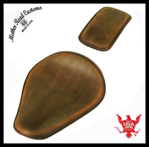 Spring Seat P-Pad Harley Sportster Chopper Bobber 11x14 201 Brown Dist Leather