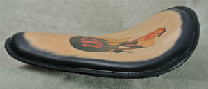 TNT Pin Up Tattoo Spring Seat Black Frame Leather Chopper Harley Sportster - Mother Road Customs