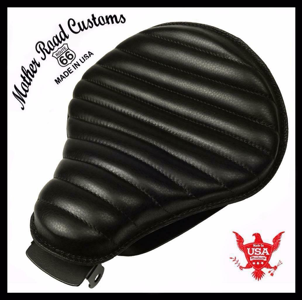 2010-2022 Sportster Harley Seat Blk Tuck Roll  Leather Spring Solo Mount Kit bcs