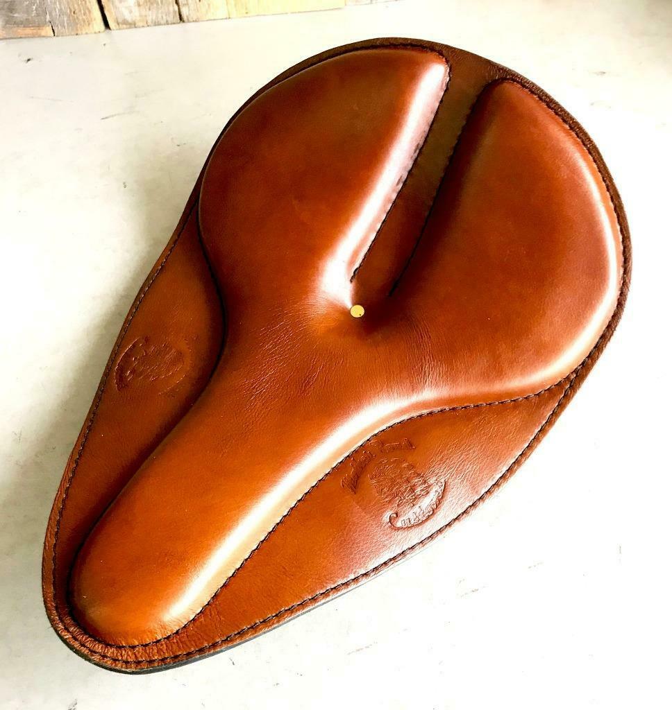 10x14 Tan Board Track Racer Spring Seat Chopper Bobber Harley