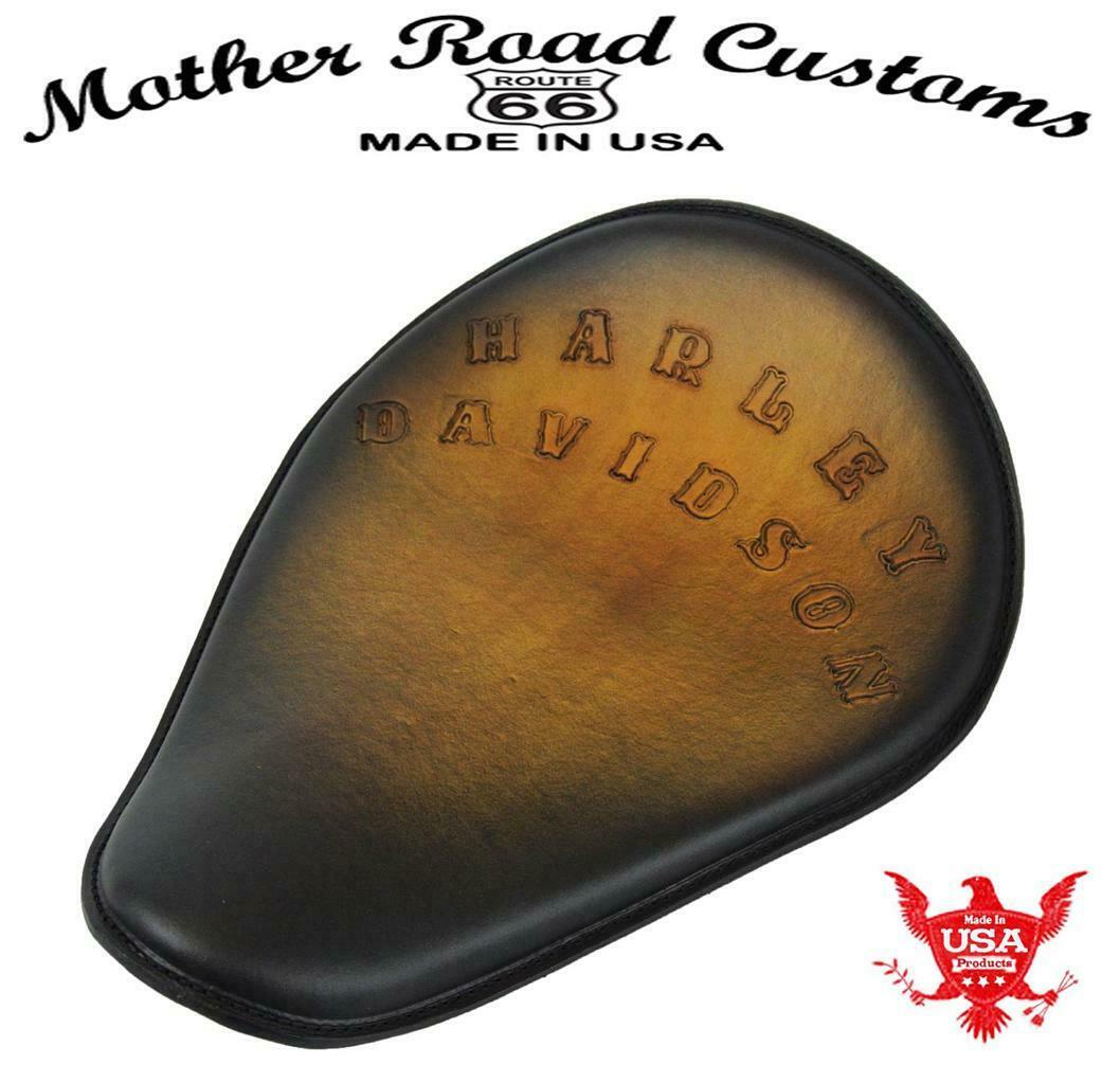 Spring Solo Seat Chopper Harley Davidson Sportste 11x14 US Made Brn Hand Tooled