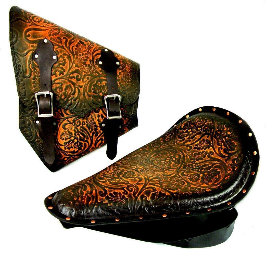 2000-2017 Harley Softail Spring Seat Saddle Bag Mounting Kit Ant Brn Leather bcs - Mother Road Customs