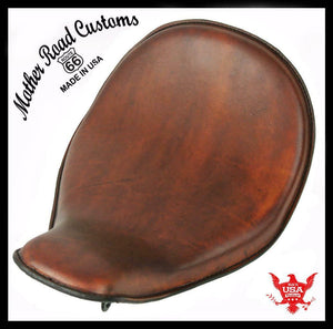 2010-2020 Harley Sportster Solo Seat High Back On The Frame Smooth Brown Leather - Mother Road Customs