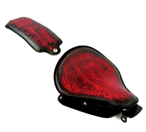 2007-2009 Harley Sportster Seat Conversion Kit P-Pad AntiqueRed Snake Python bcs - Mother Road Customs