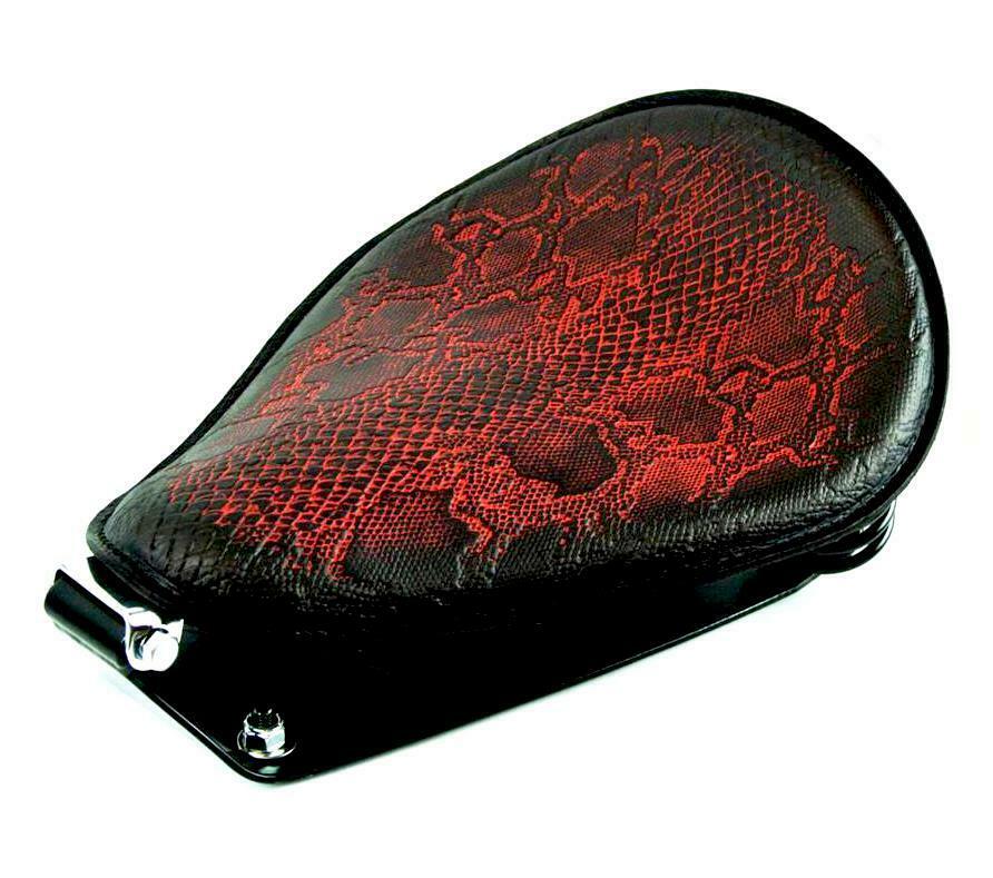 1982-2003 Harley Sportster Spring Seat Ant Red Snake Python Conversion Kit bcs - Mother Road Customs