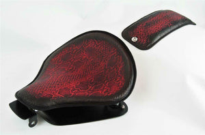 2010-2020  Harley Sportster Seat Conversion Kit P-Pad Ant Red Snake Pythonbcs - Mother Road Customs