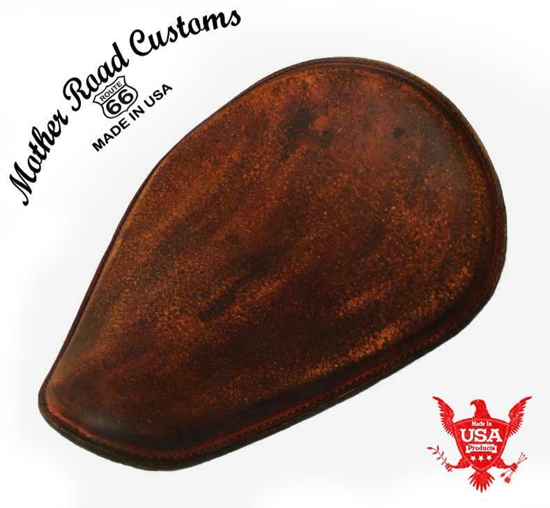 Spring Solo Seat Harley Sportster Bobber Chopper 201 Brn Distressed Leather MRC