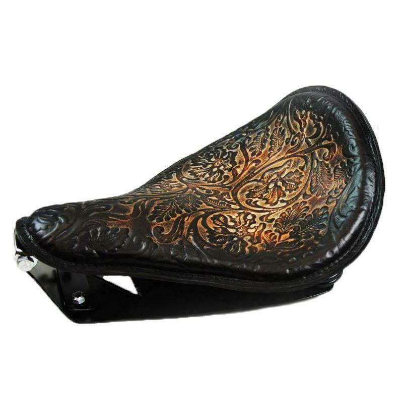 1982-2003 Harley Sportster Spring Solo Seat Mounting Kit Lgt Ant Brn Oak Leaf b - Mother Road Customs